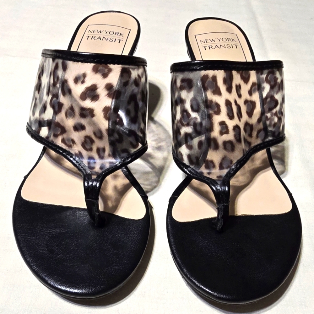 New York Transit Women's Leopard Print  Sandals - Picture 3 of 8